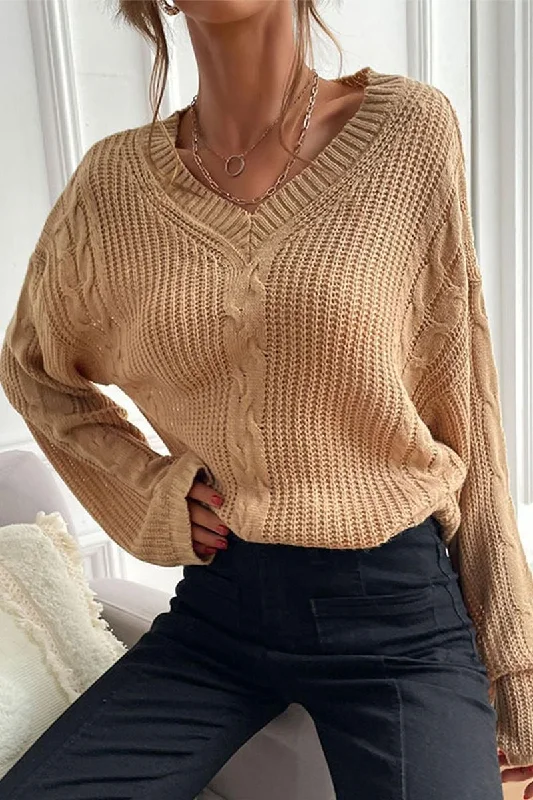 CABLE KNIT LOOSE FIT CASUAL SWEATER