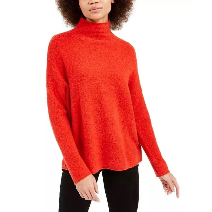 French Connection Women's Flossy Mock Neck Sweater Red Size Small