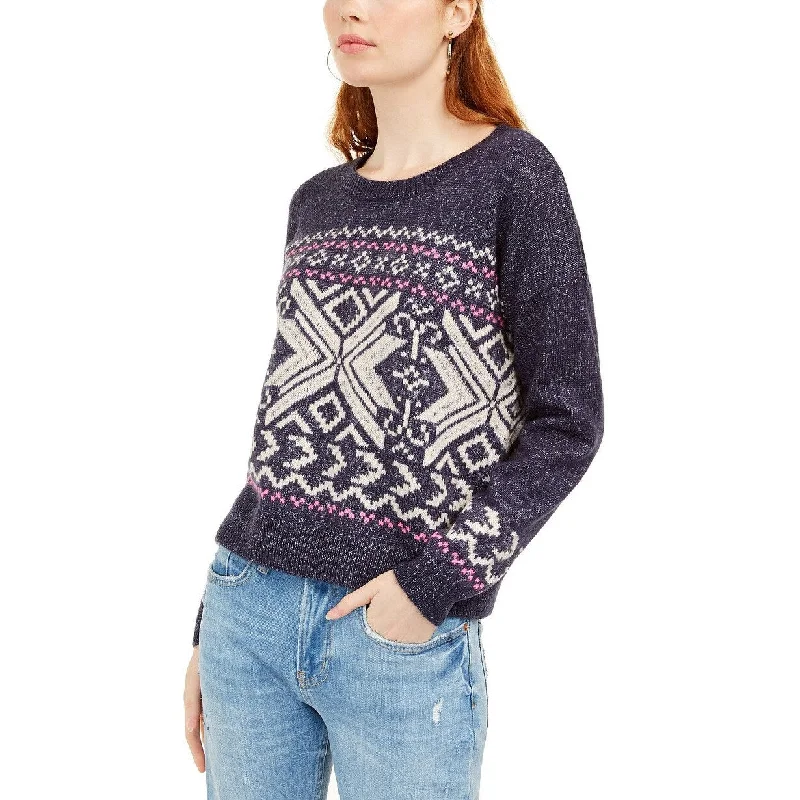 Hippie Rose Juniors' Fair Isle Sweater Dark Blue Size Extra Small