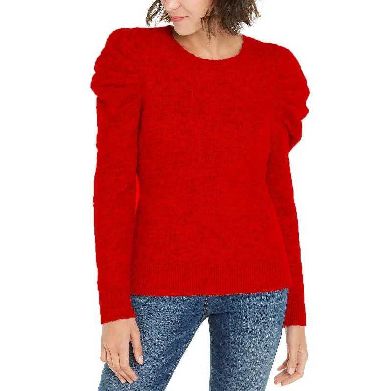 INC International Concepts Women's Puff-Sleeve Sweater Real Red Size Extra Large