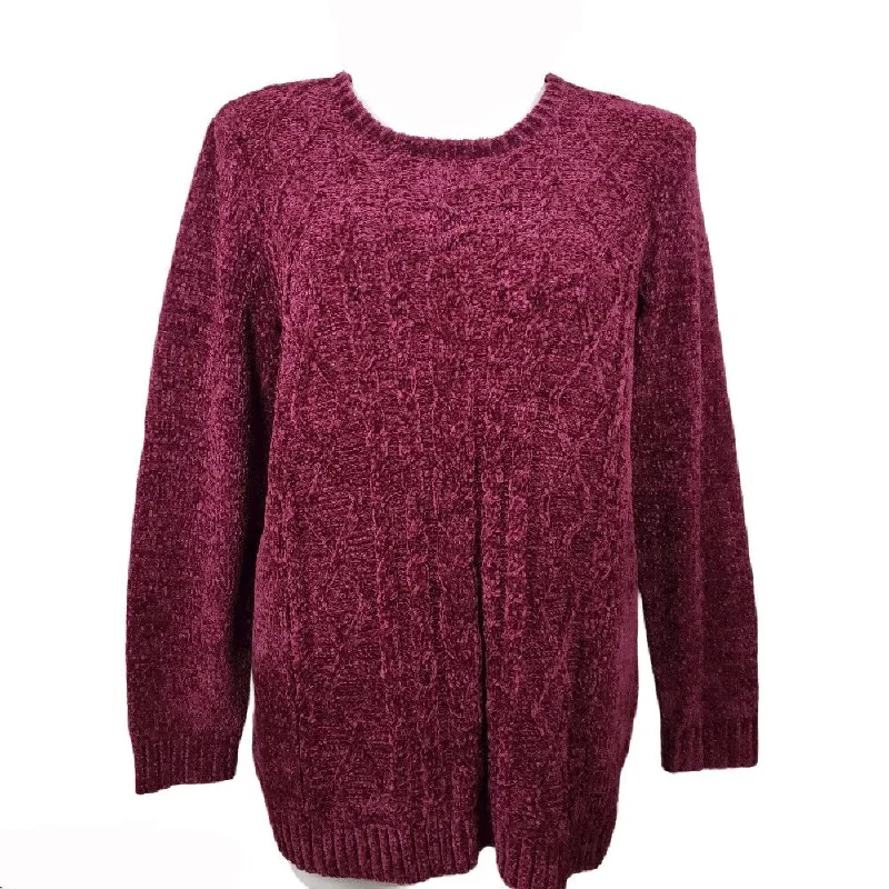 Karen Scott Women's Cable-Knit Chenille Sweater Red Size Small