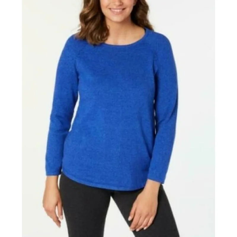 Karen Scott Women's Curved-Hem Sweater Blue Size Extra Small