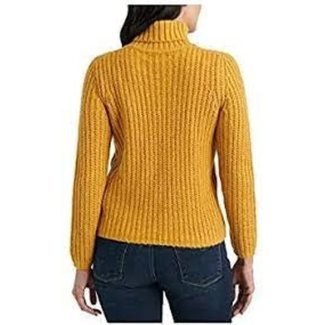 Lucky Brand Women's Traveling Rib Sweater Yellow Size Extra Large