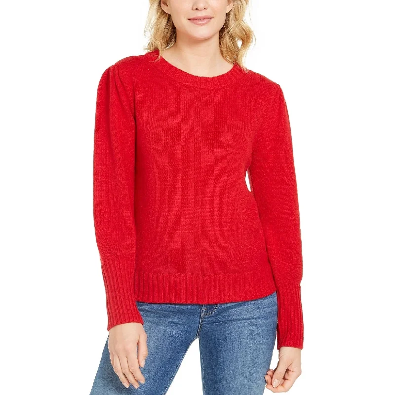 Style & Co Women's Puffy Sleeve Sweater Dark Red Size Medium