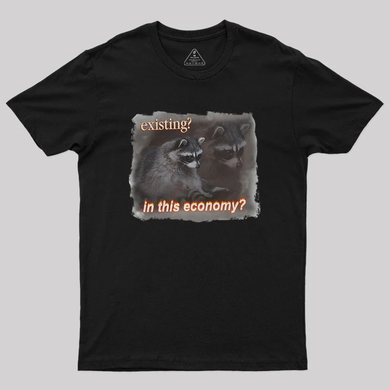 Economy Raccoon Meme Nerd T-Shirt