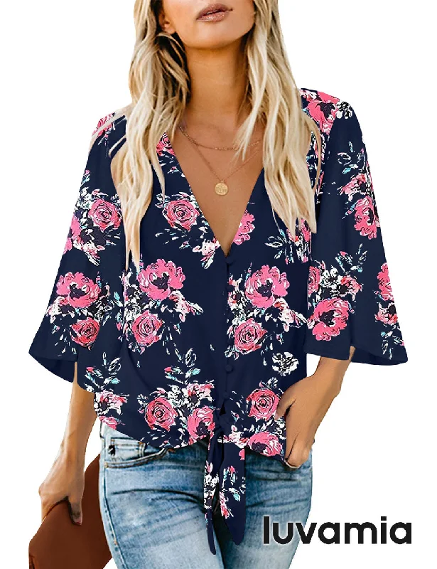 Navy Floral Print