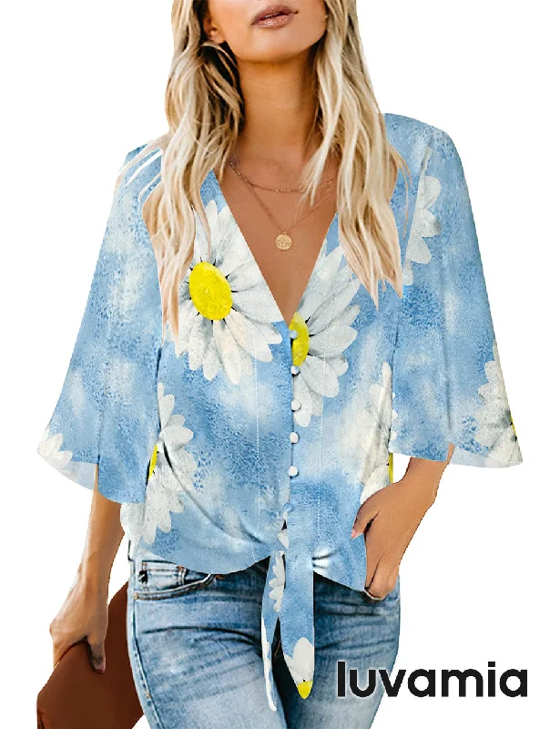 Sky Blue Floral Print