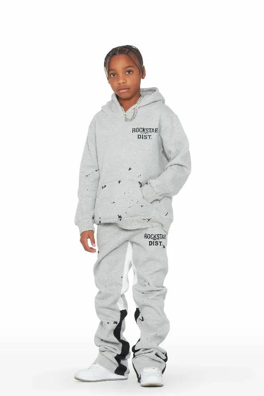 Boys Raffer Grey/Black Stacked Pant Set