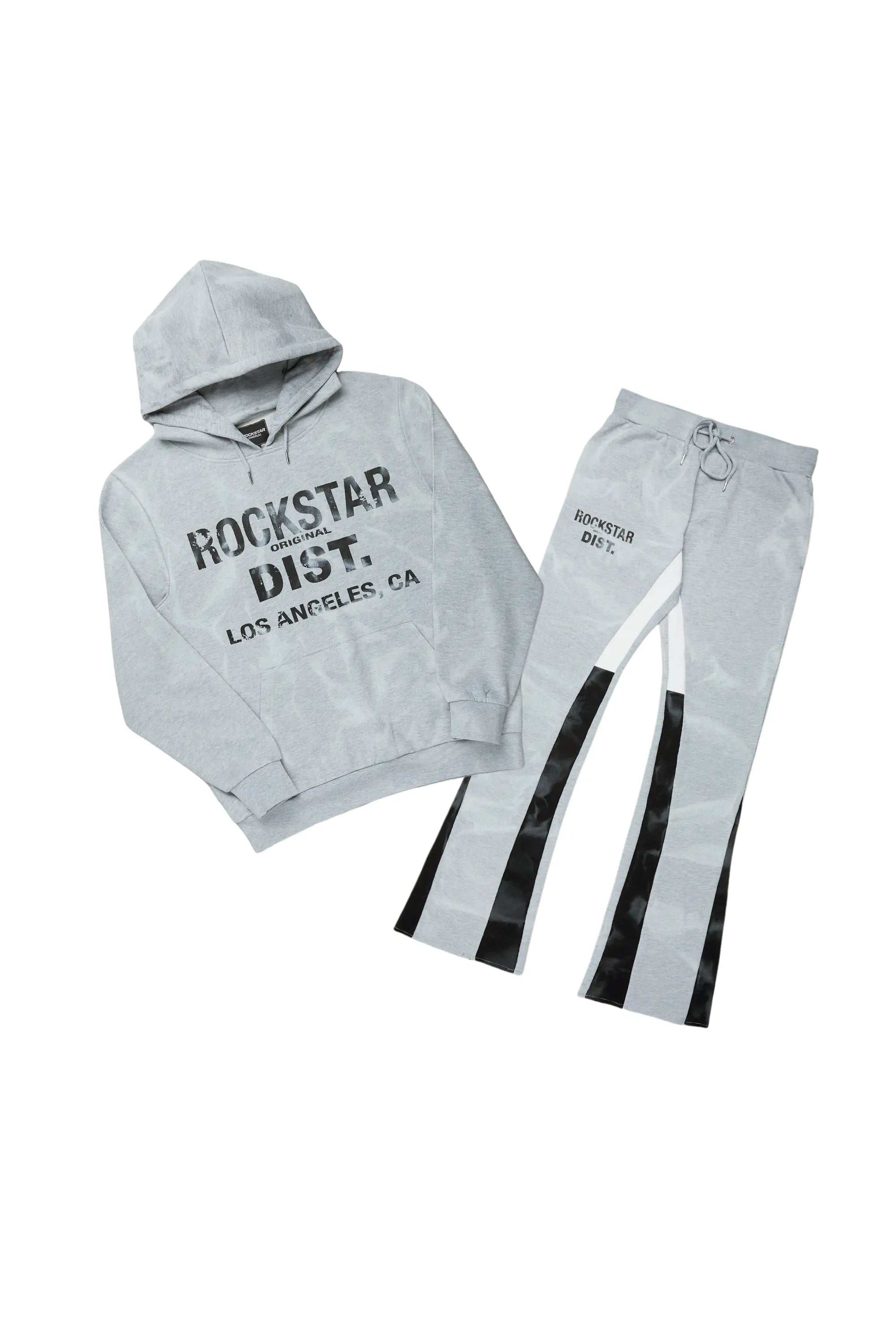 Girls Zenny Grey/Black Stacked Pant Set