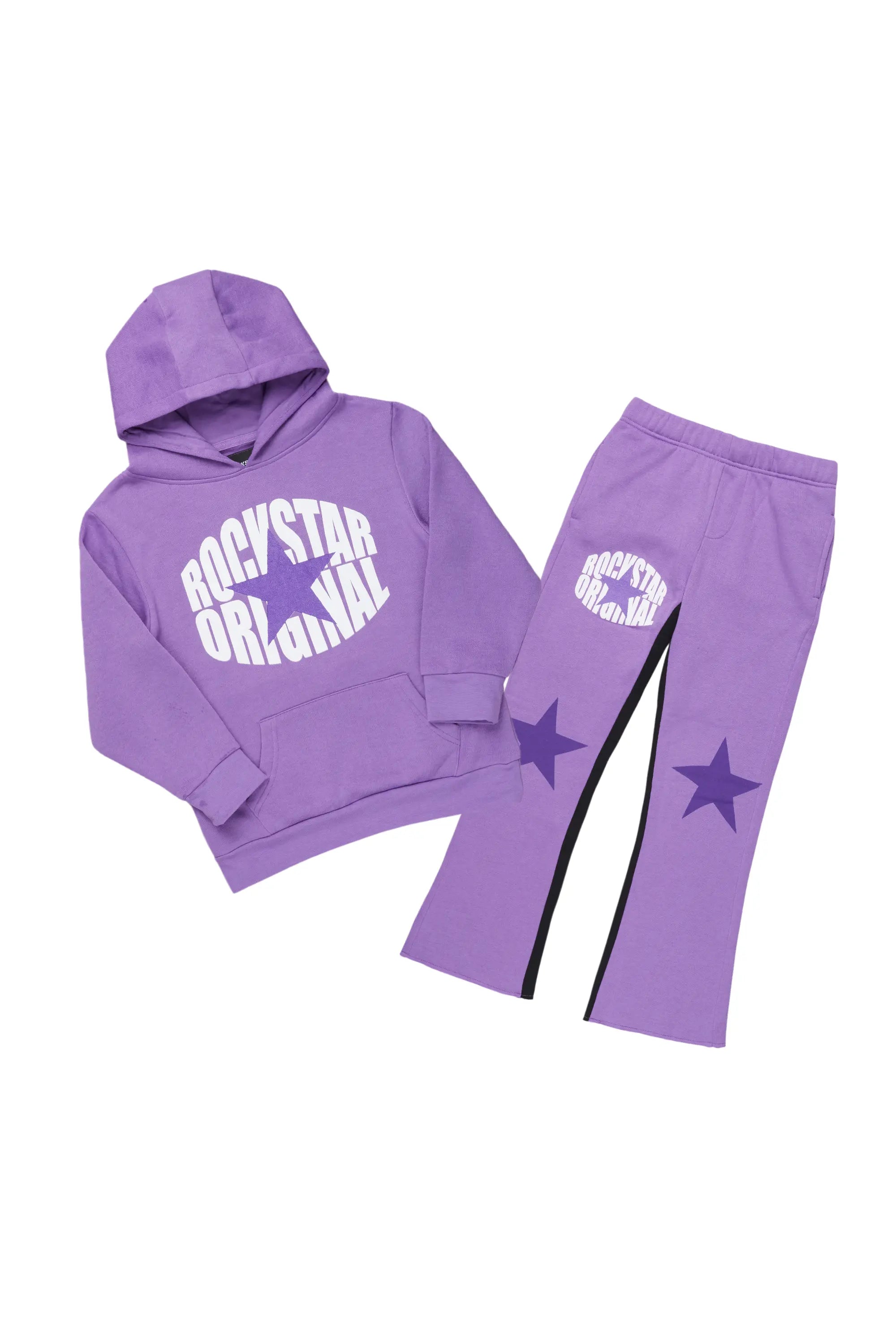 Boys Lucio Purple Baggy Fit Pant Set