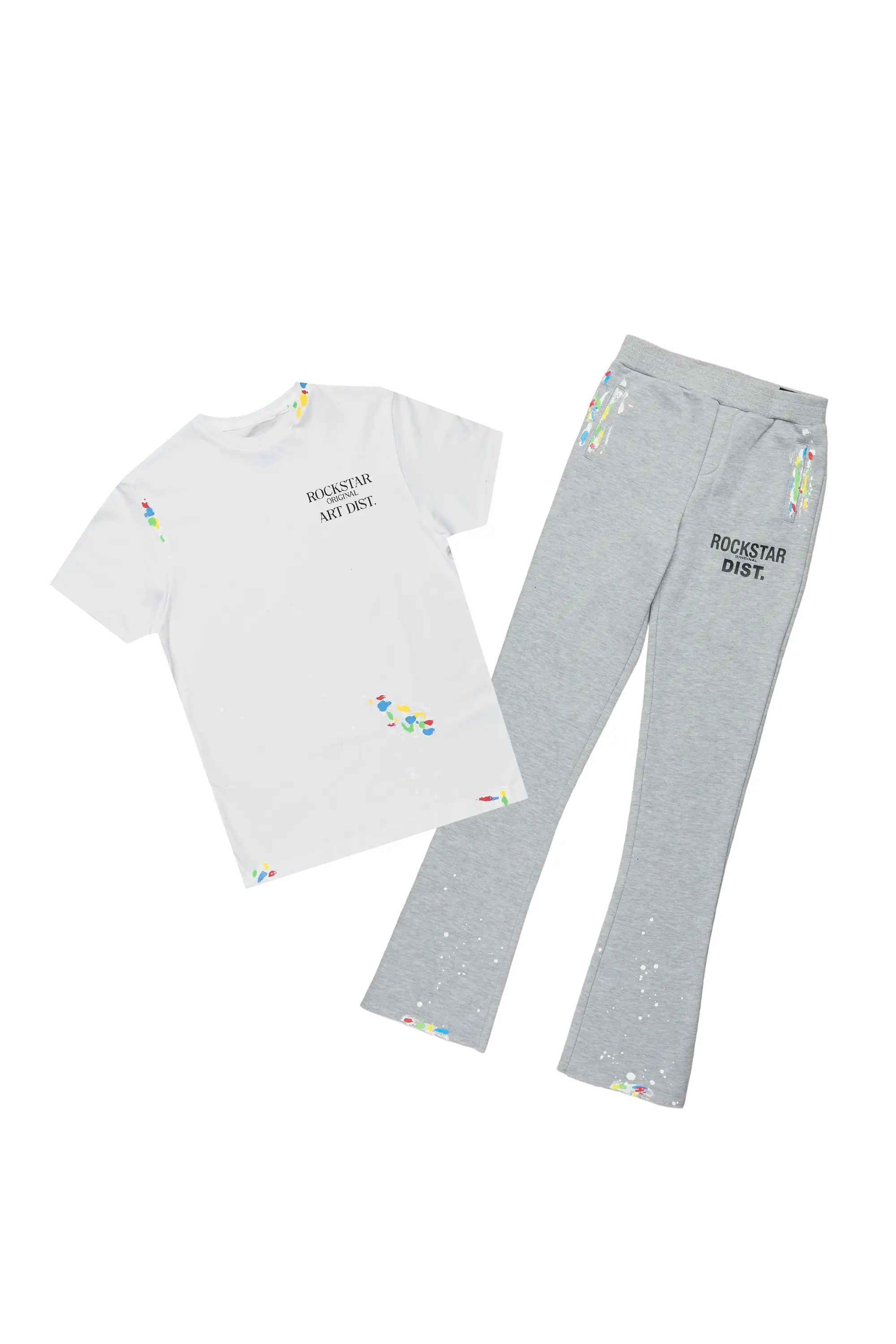 Boys Artemi Grey/White T-Shirt Super Stacked Set