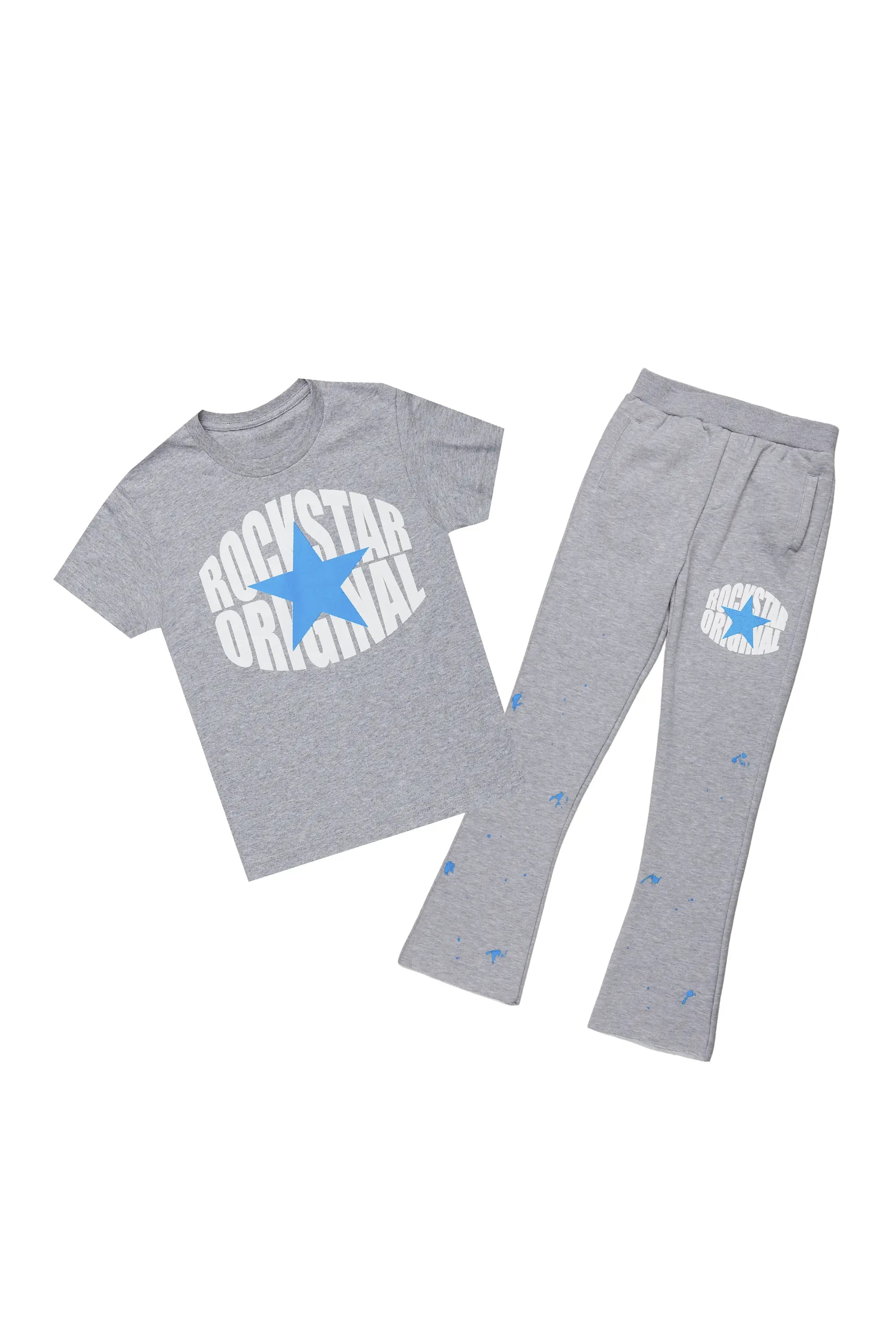 Boys Evans Grey T-Shirt Stacked Set