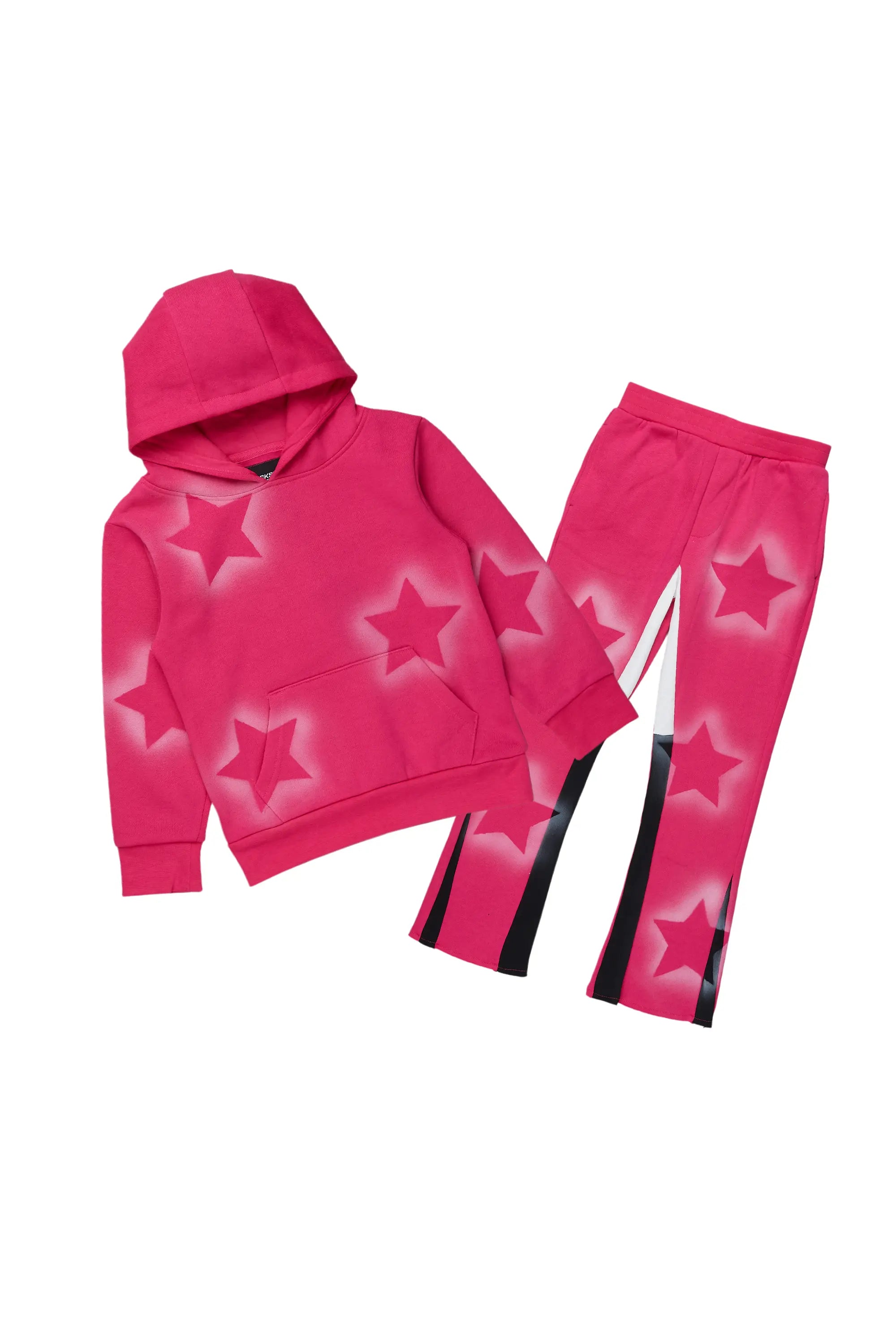 Girls Sophie Fuchsia Stacked Pant Set