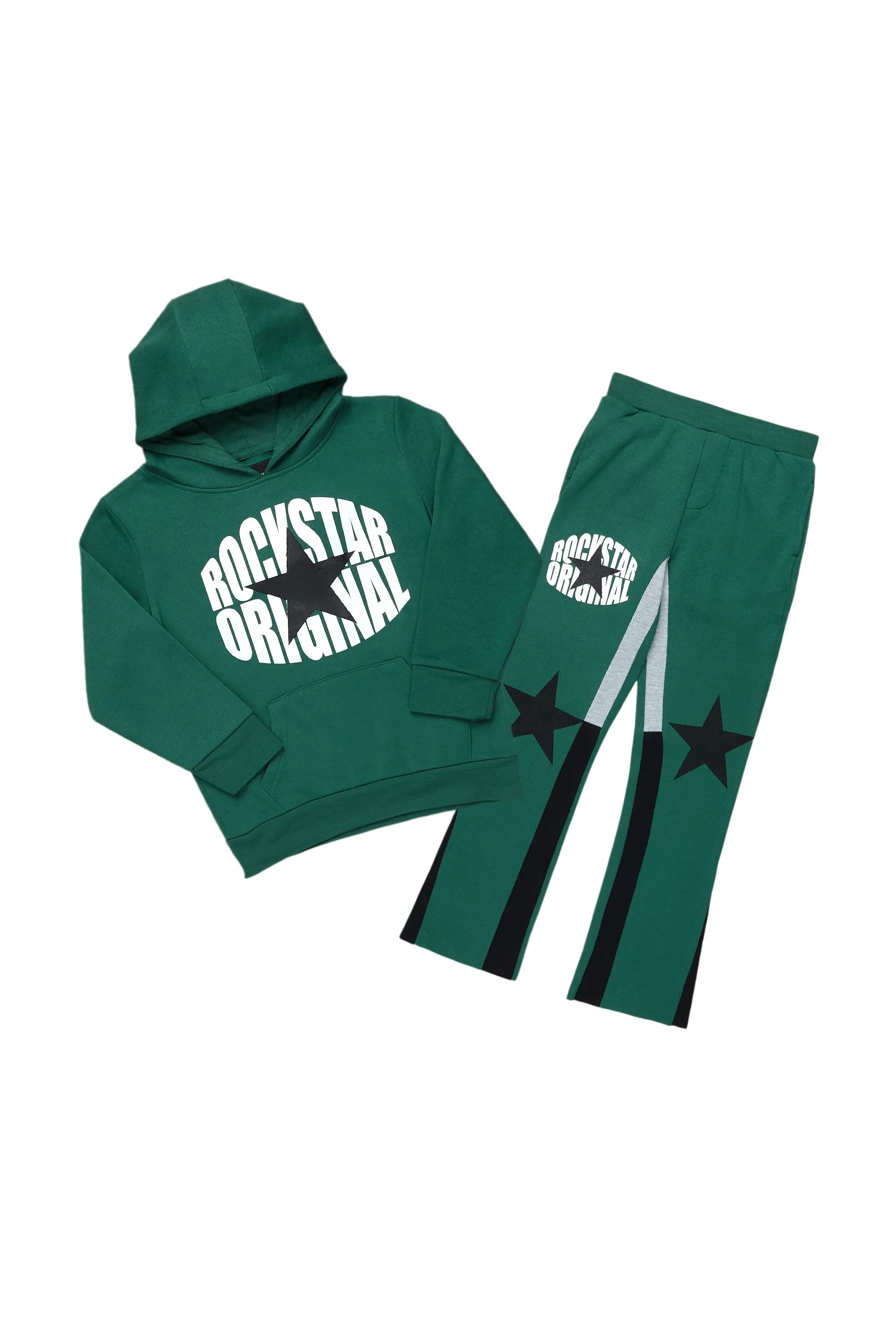 Girls Sargie Green Stacked Pant Set