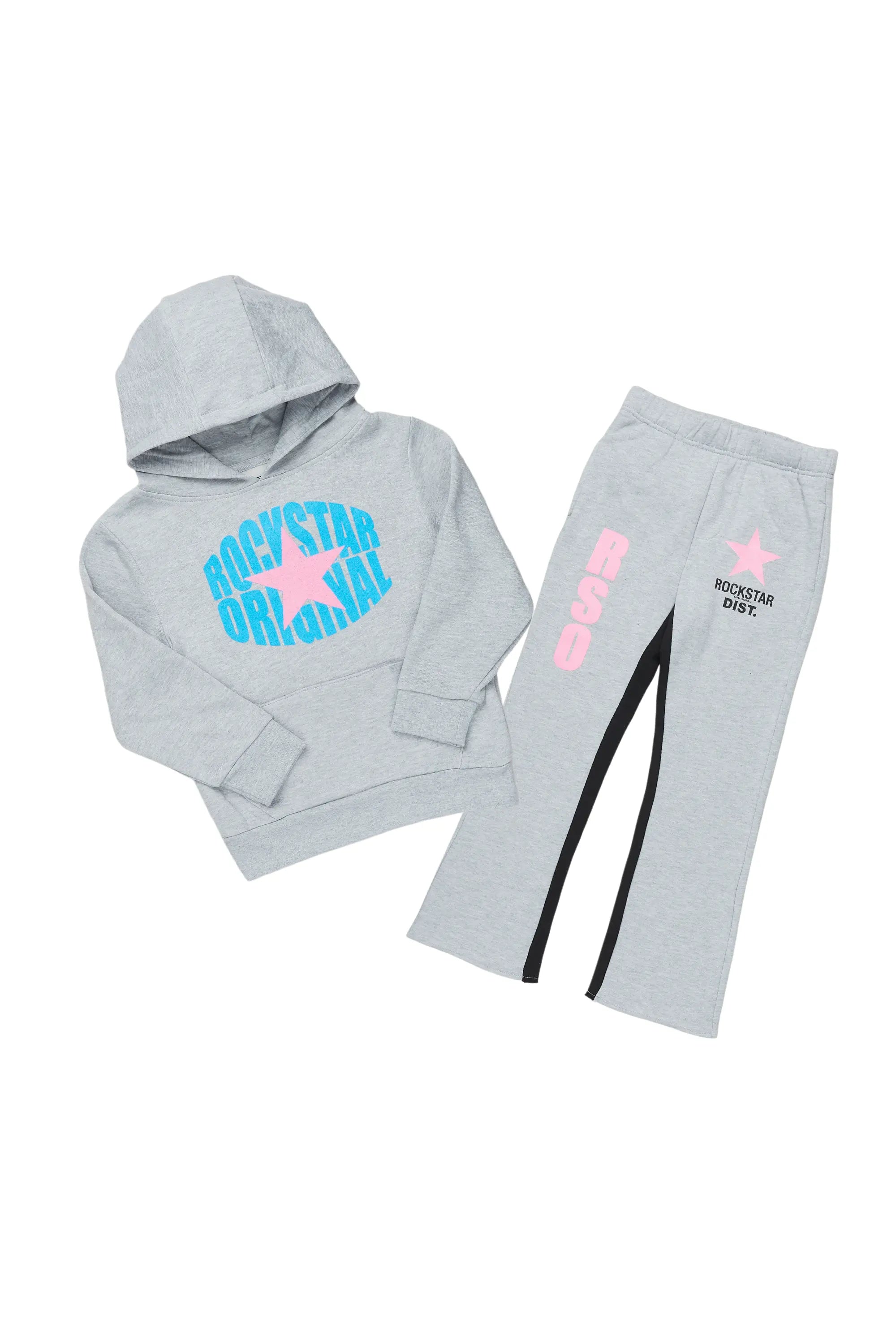 Girls Mia Grey Baggy Fit Pant Set