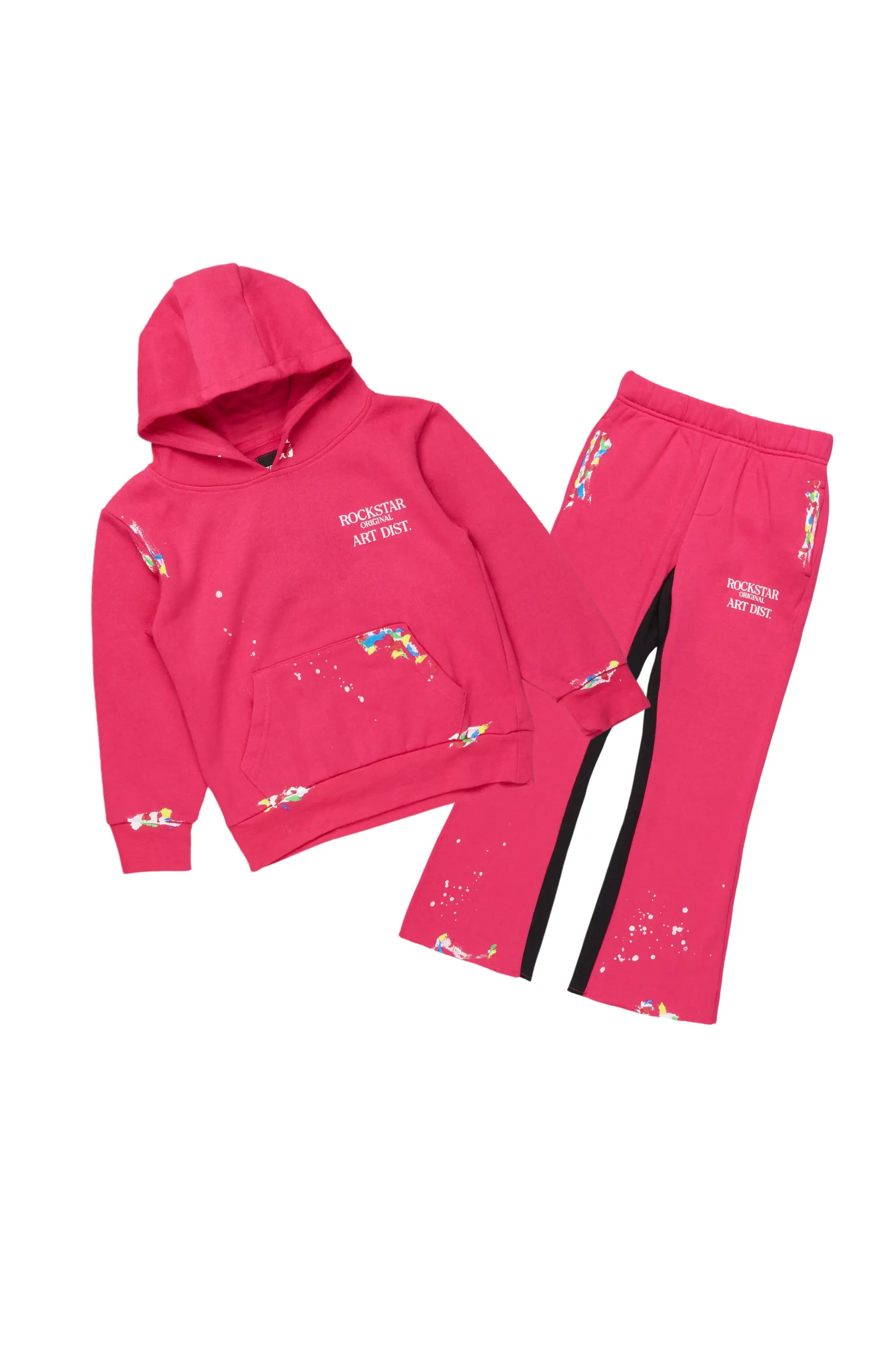 Girls Artie Fuchsia Baggy Fit Pant Set