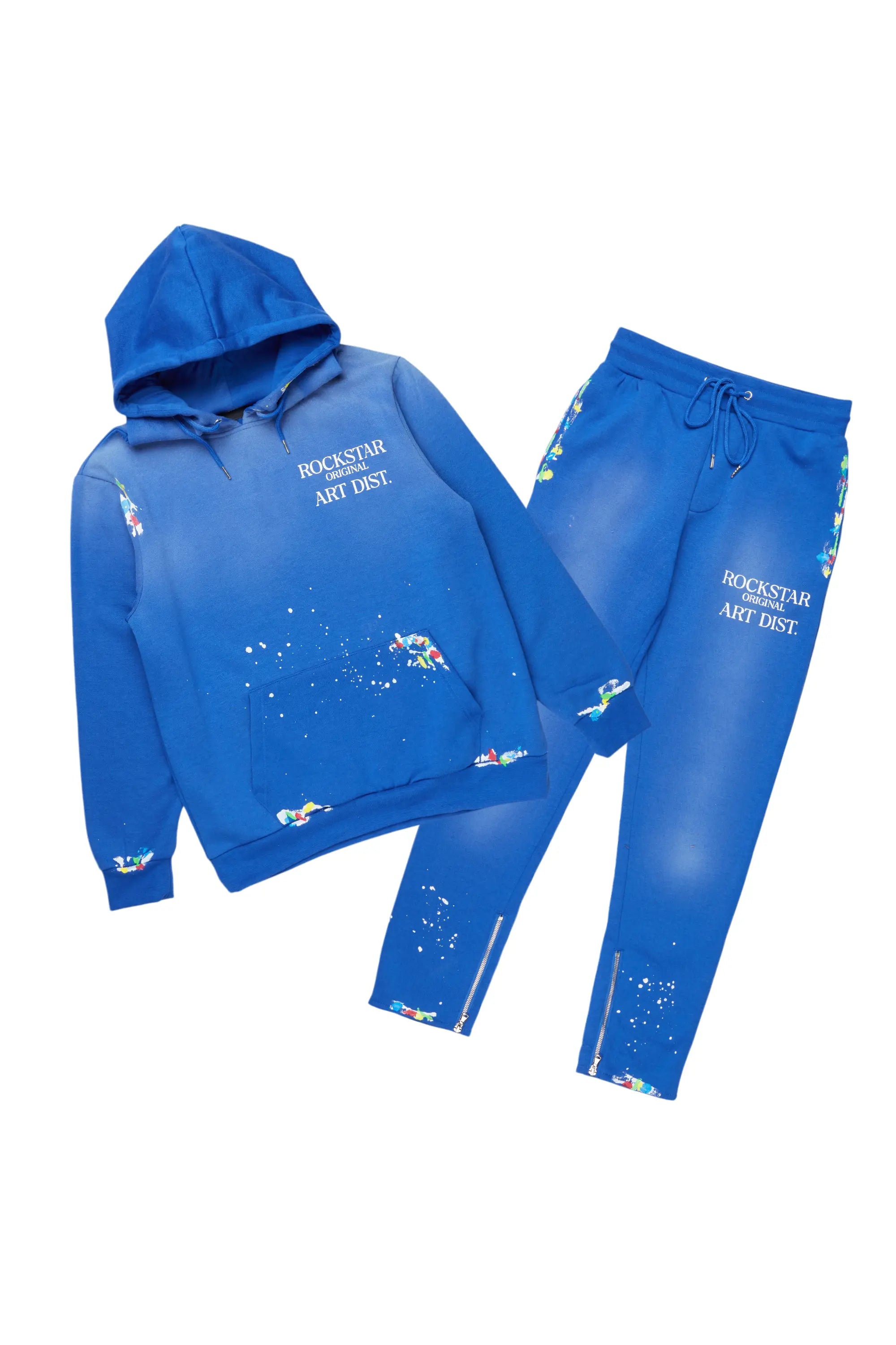 Rockstar Art Dist. Royal Graphic Hoodie Track Set