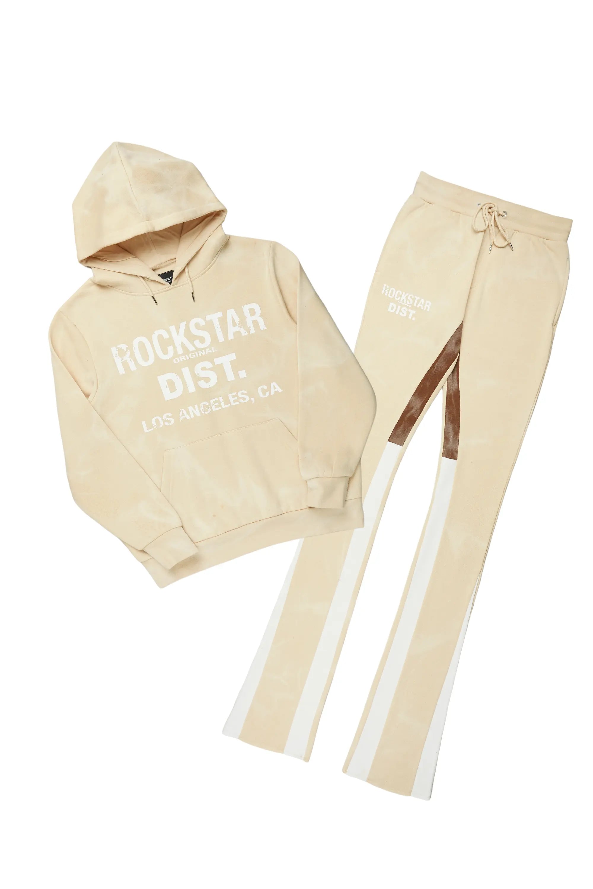 Nelly Beige Hoodie/Super Stacked Flare Pant Set