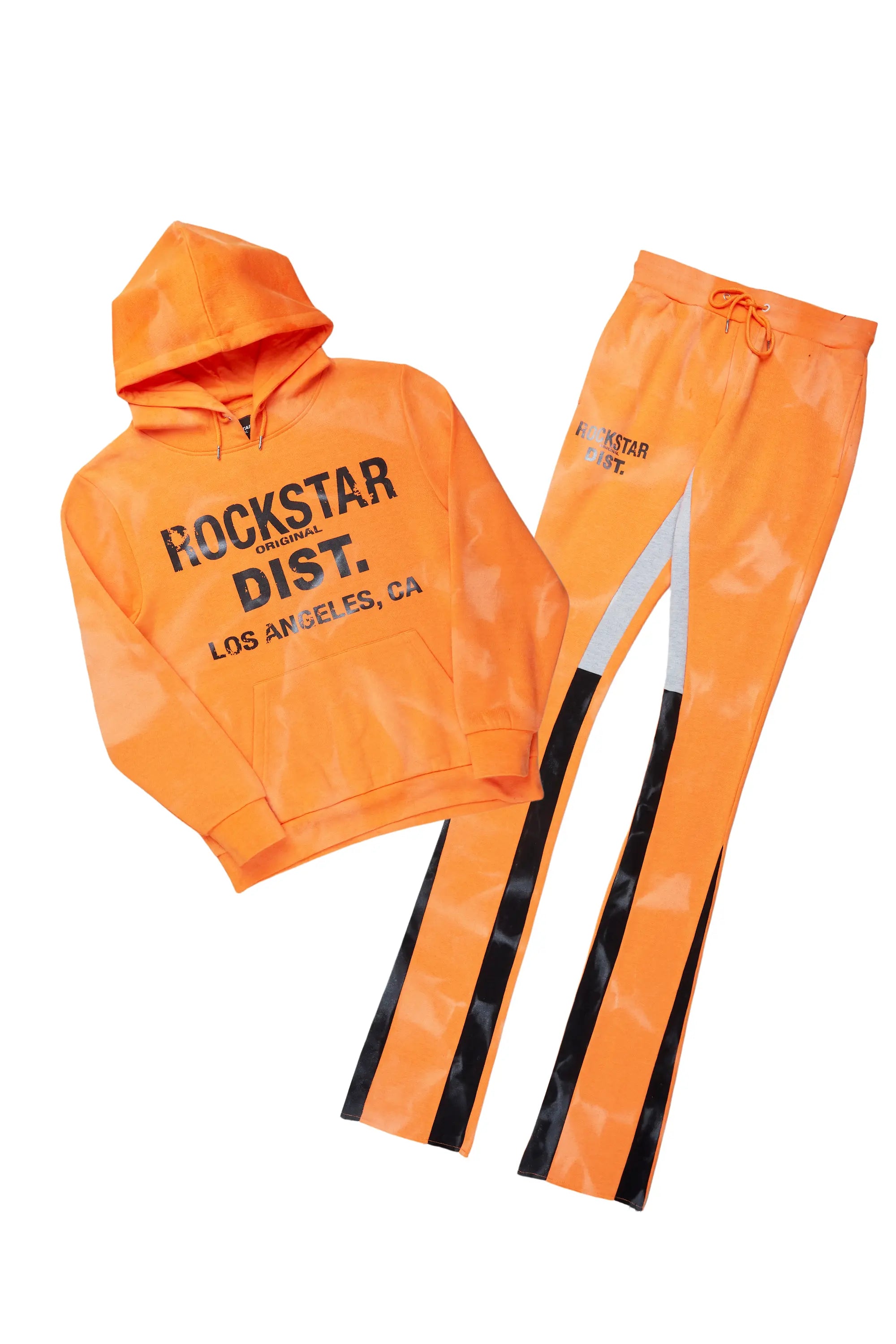 Nelly Orange Hoodie/Super Stacked Flare Pant Set