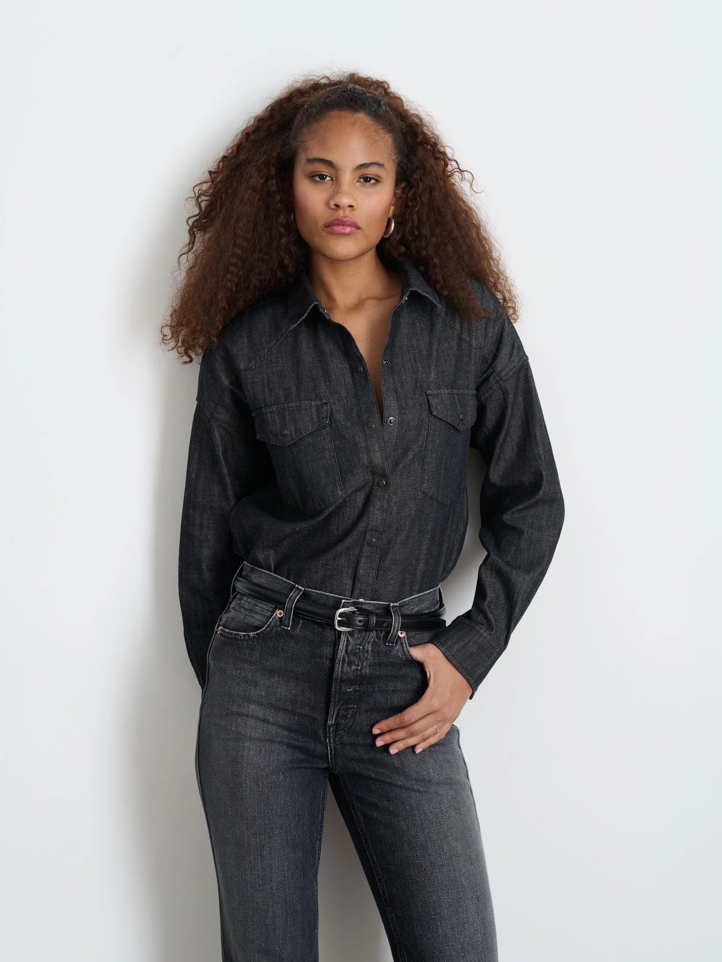 Alex Mill - Washed Black Denim Santa Fe Shirt