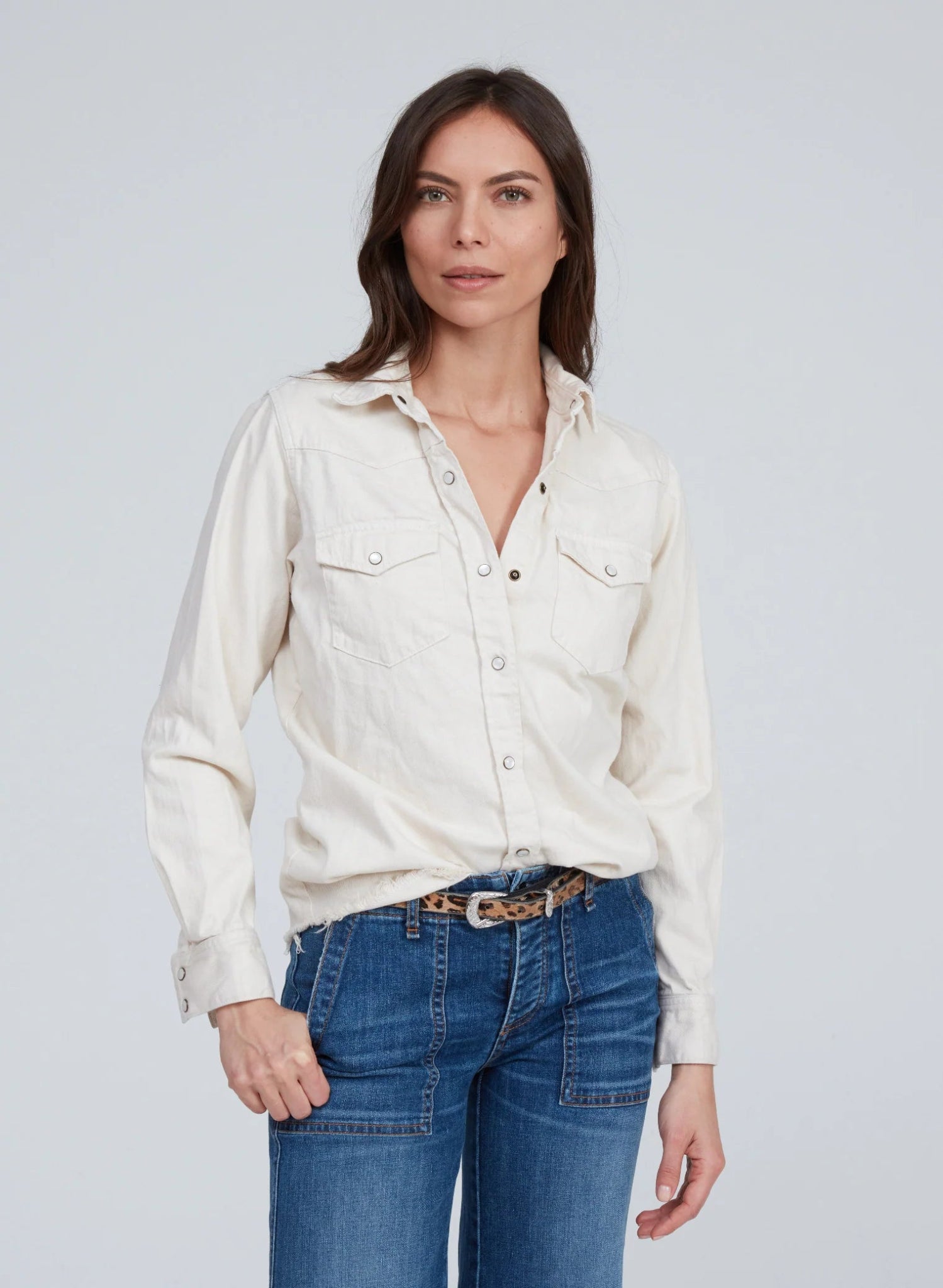 Askk NY - Western Shirt in Bone