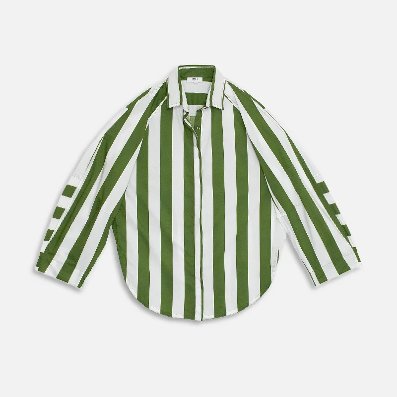 Mikoh Paseo Shirt - Green / White Stripe