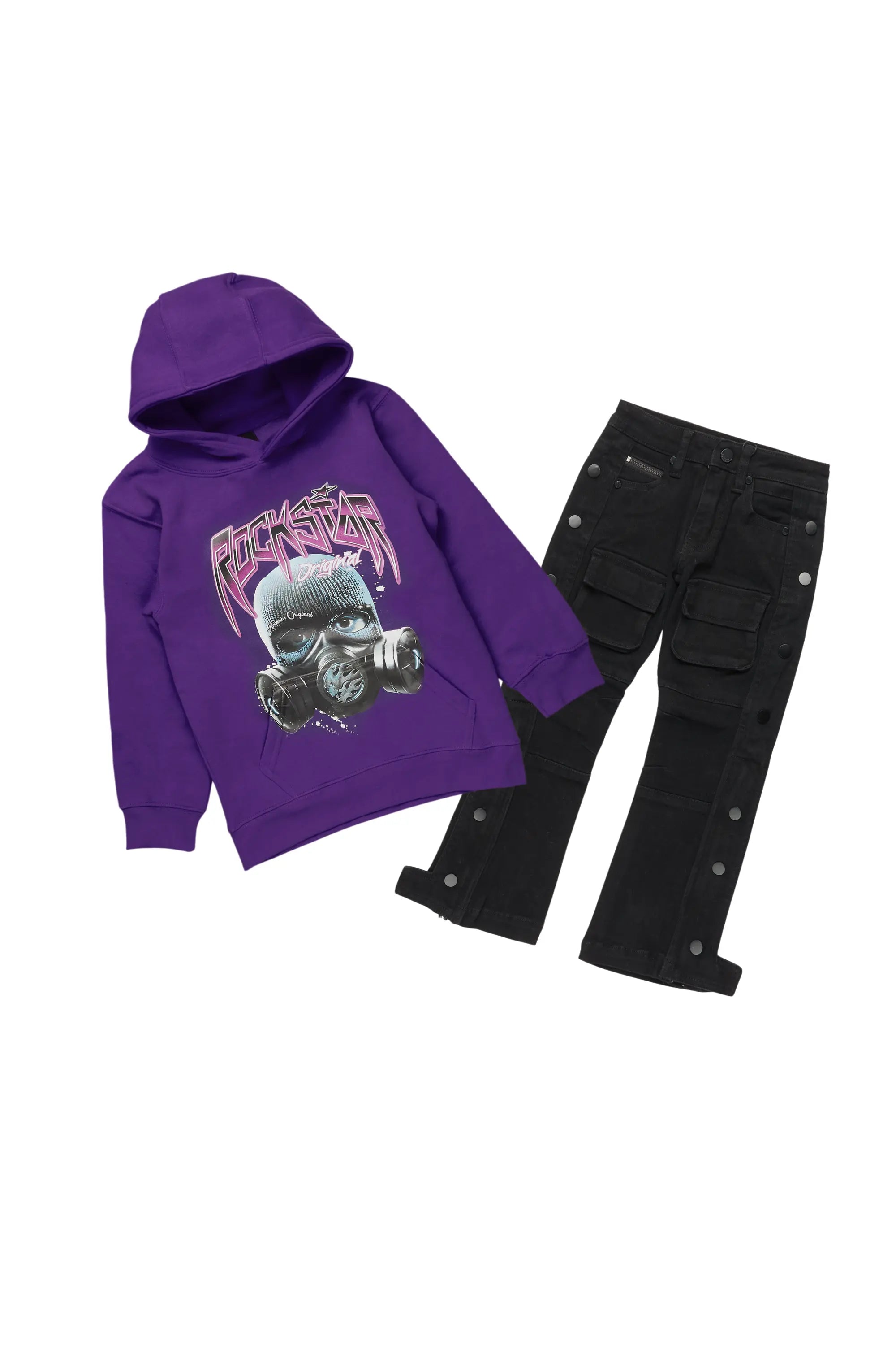 Boys Danon Purple Hoodie/Baggy Fit Jean Set